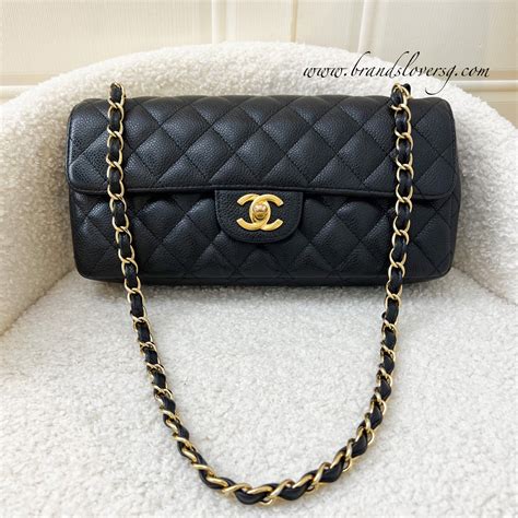 chanel east west flap bag size